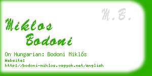 miklos bodoni business card